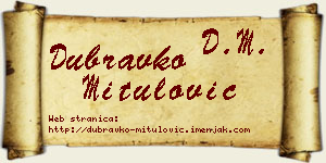 Dubravko Mitulović vizit kartica